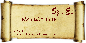 Szijártó Erik névjegykártya